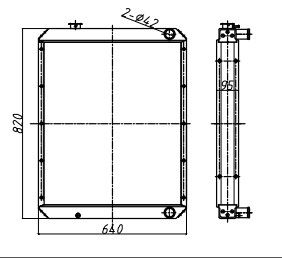 ύψος pc120-6 θερμαντικό σώμα 203-03-67111 203-03-67110 840mm εκσκαφέων